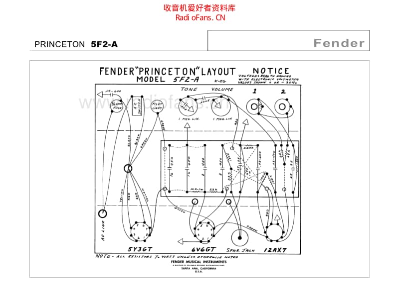 Fender_princeton_5f2a 电路图 维修原理图.pdf_第1页