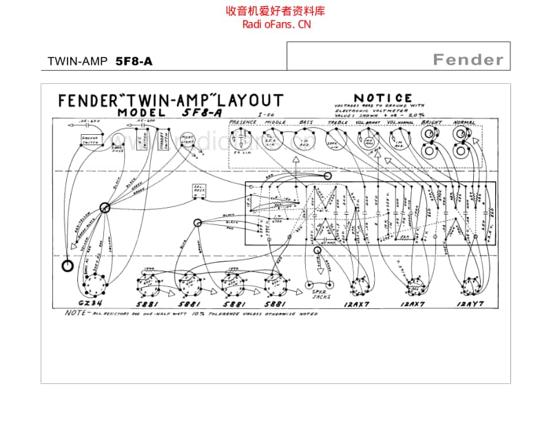 Fender_twin_5f8a 电路图 维修原理图.pdf_第1页