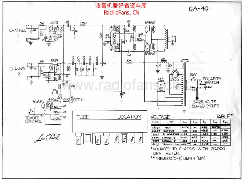 Gibson_ga_40_les_paul_with_5879 电路图 维修原理图.pdf_第1页