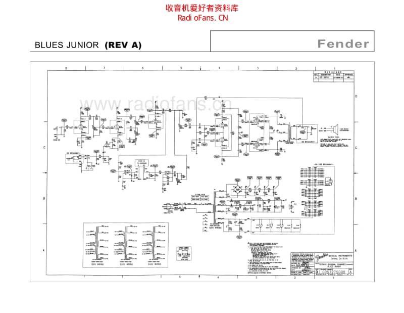 Fender_blues_junior_rev_a 电路图 维修原理图.pdf_第1页