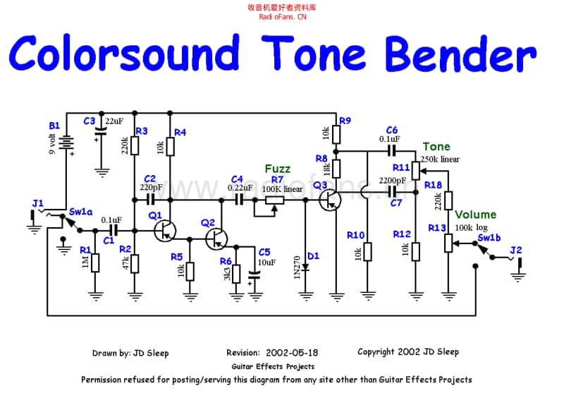 Ggg_colorsound_tonebender 电路图 维修原理图.pdf_第1页