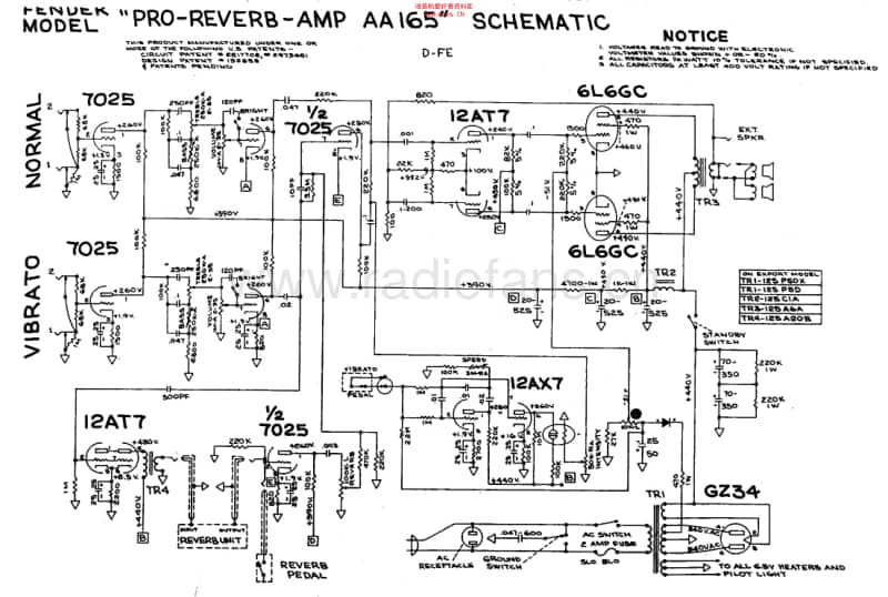 Fender_pro_reverb_aa165_schem 电路图 维修原理图.pdf_第1页