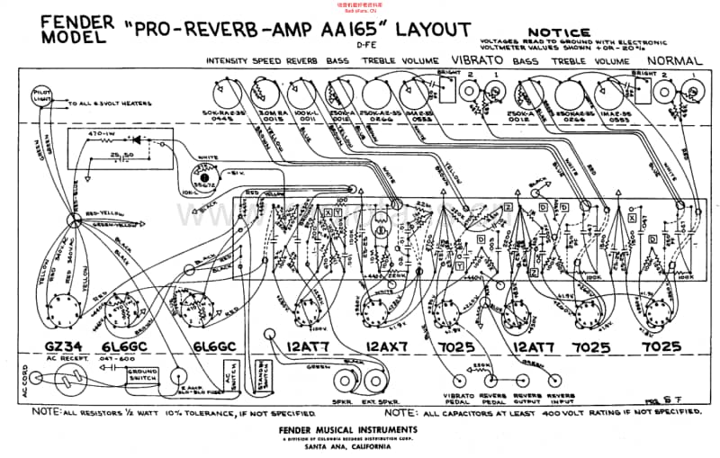 Fender_pro_reverb_aa165_schem 电路图 维修原理图.pdf_第2页