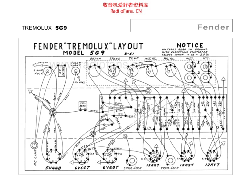 Fender_tremolux_5g9 电路图 维修原理图.pdf_第1页