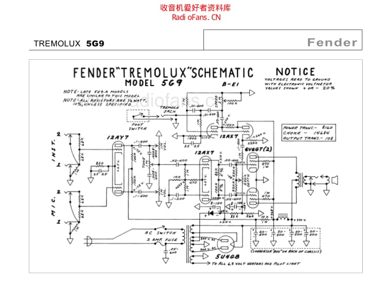 Fender_tremolux_5g9 电路图 维修原理图.pdf_第2页