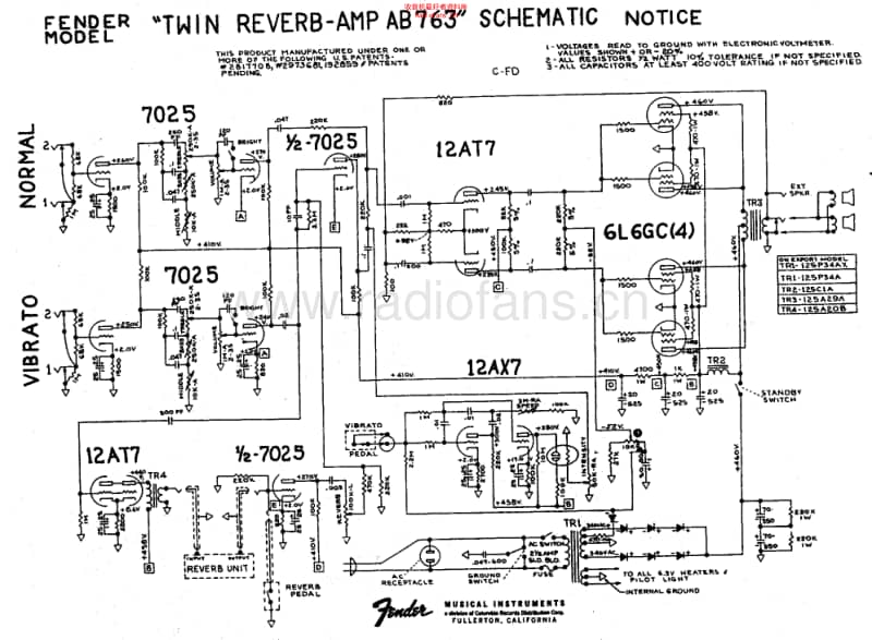 Fender_twin_reverb_ab763_schem 电路图 维修原理图.pdf_第1页