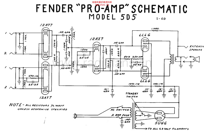 Fender_pro_5d5_schem 电路图 维修原理图.pdf_第1页