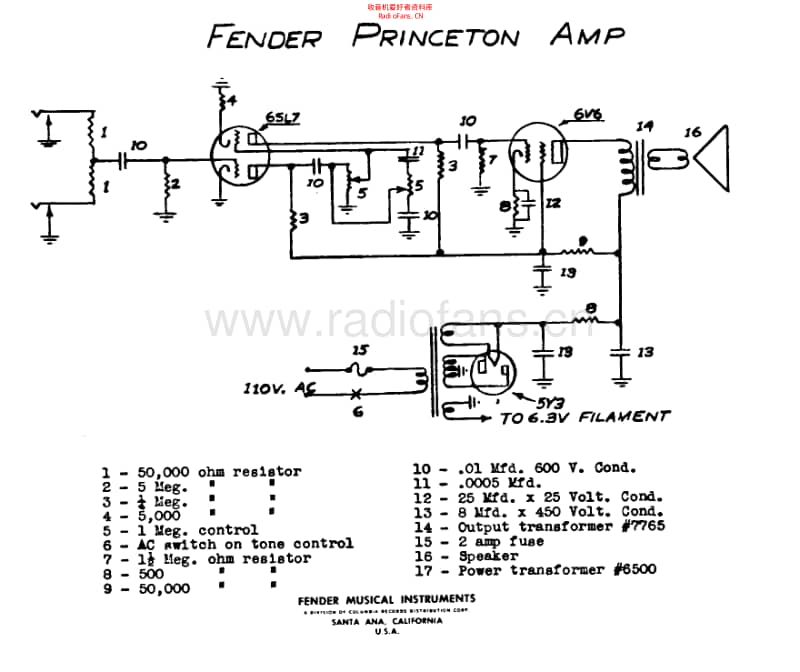 Fender_princeton_5b2_schem 电路图 维修原理图.pdf_第1页