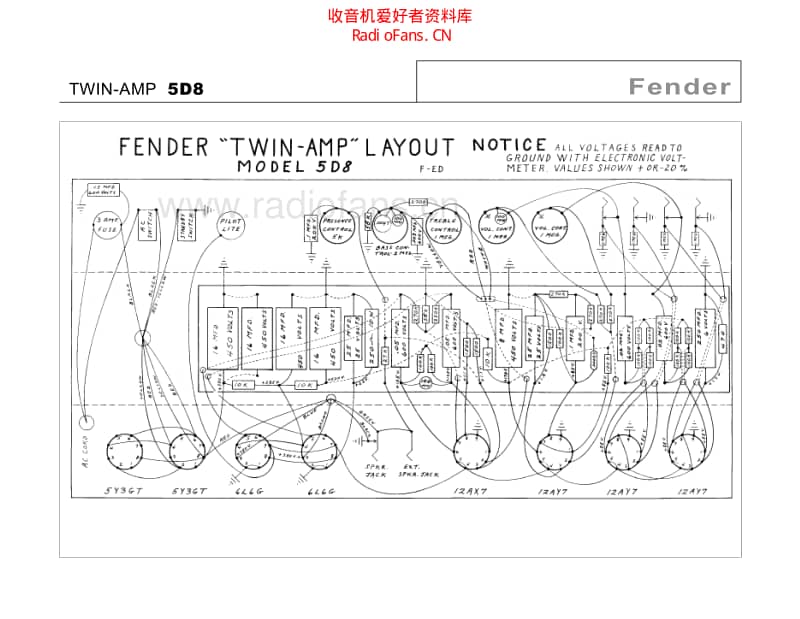 Fender_twin_5d8 电路图 维修原理图.pdf_第1页