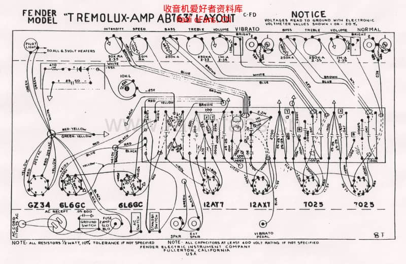 Fender_tremolux_ab763_layout 电路图 维修原理图.pdf_第1页