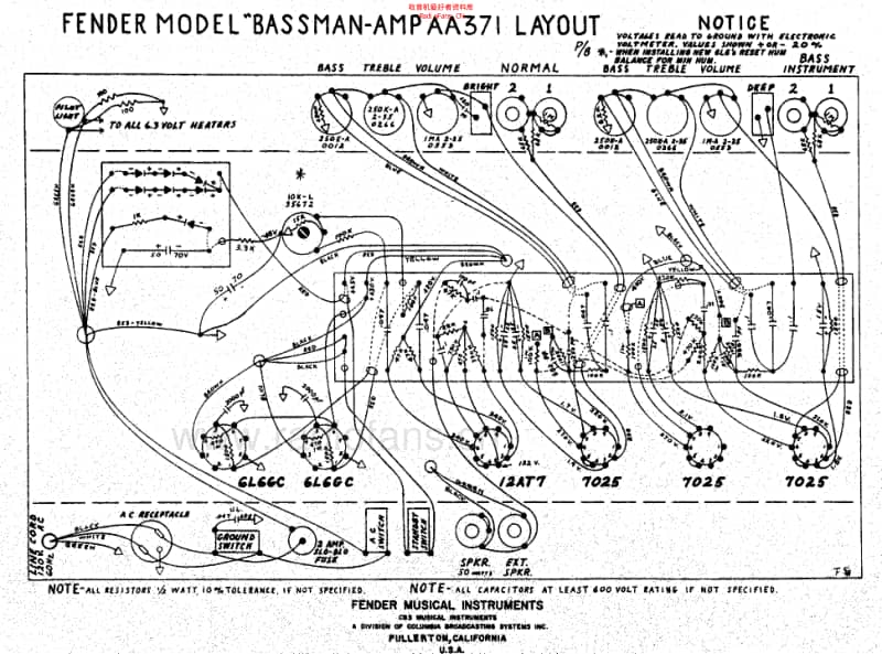 Fender_bassman_aa371_schem 电路图 维修原理图.pdf_第2页