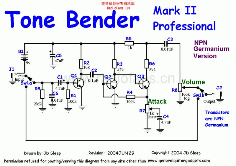 Ggg_colorsound_tonebenderpro_mkii_npn 电路图 维修原理图.pdf_第1页