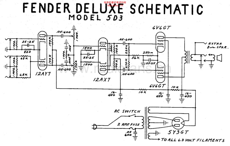 Fender_deluxe_5d3_schem 电路图 维修原理图.pdf_第1页