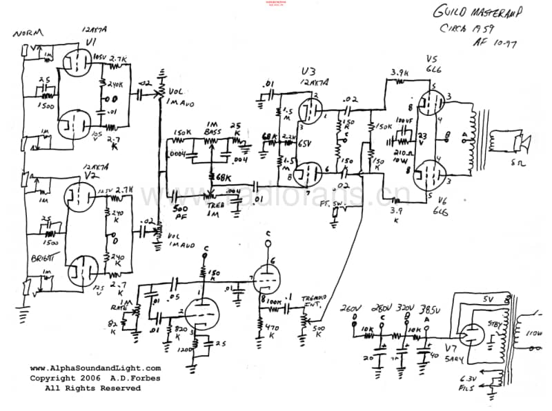 Guild_masteramp_1959 电路图 维修原理图.pdf_第1页