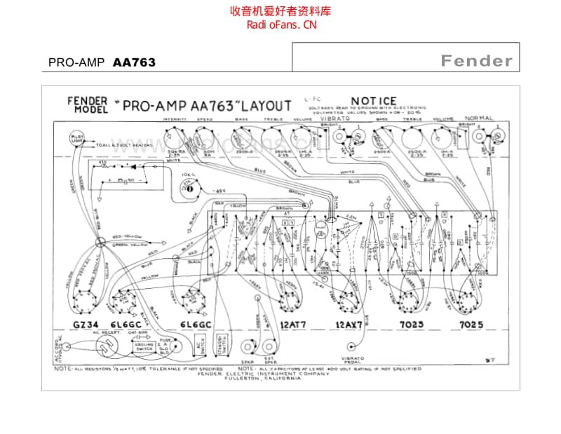 Fender_pro_amp_aa763 电路图 维修原理图.pdf_第1页