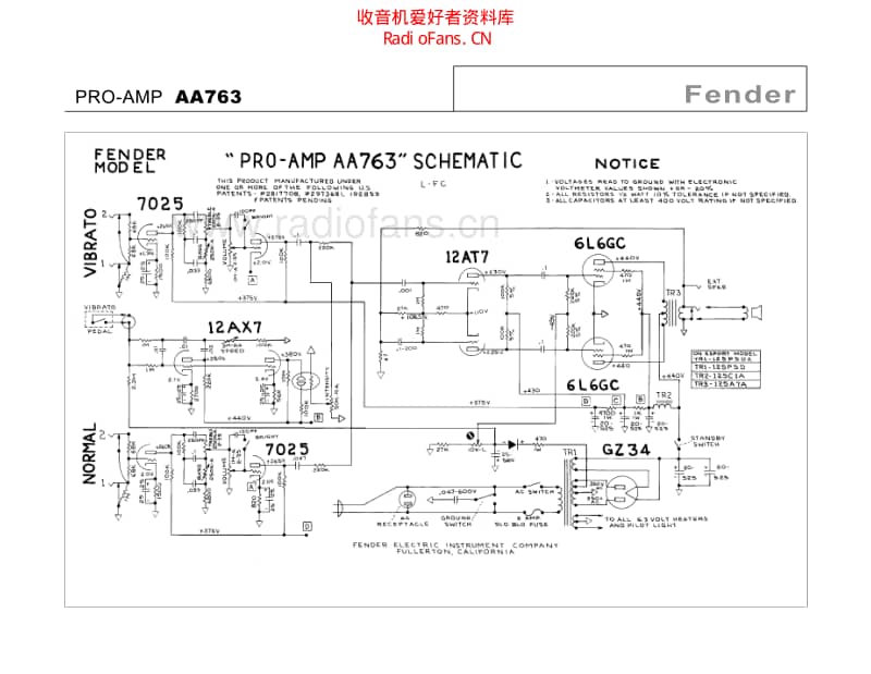 Fender_pro_amp_aa763 电路图 维修原理图.pdf_第2页