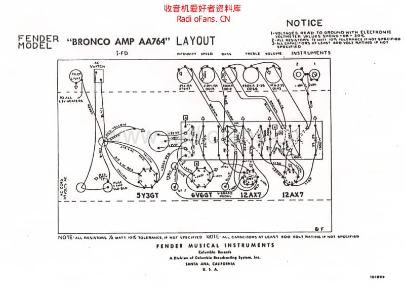 Fender_bronco_aa764_layout 电路图 维修原理图.pdf_第1页