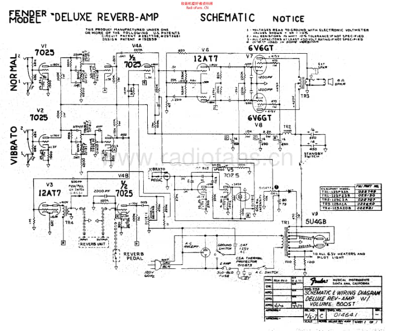 Fender_deluxe_reverb_boost_schem 电路图 维修原理图.pdf_第1页