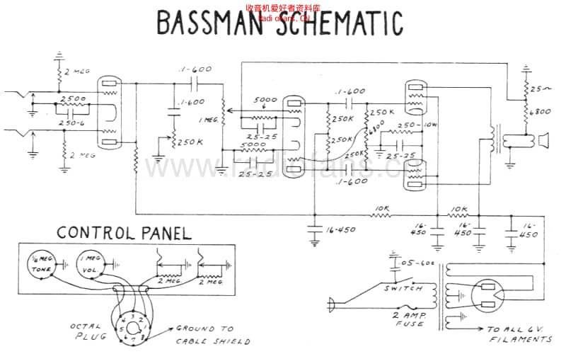 Fender_bassman_sf_schem 电路图 维修原理图.pdf_第1页