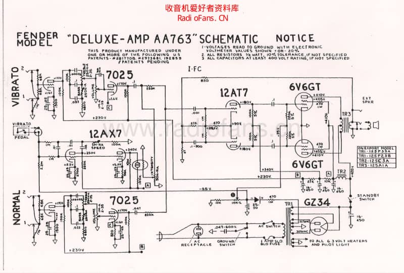 Fender_deluxe_aa763_schematic 电路图 维修原理图.pdf_第1页