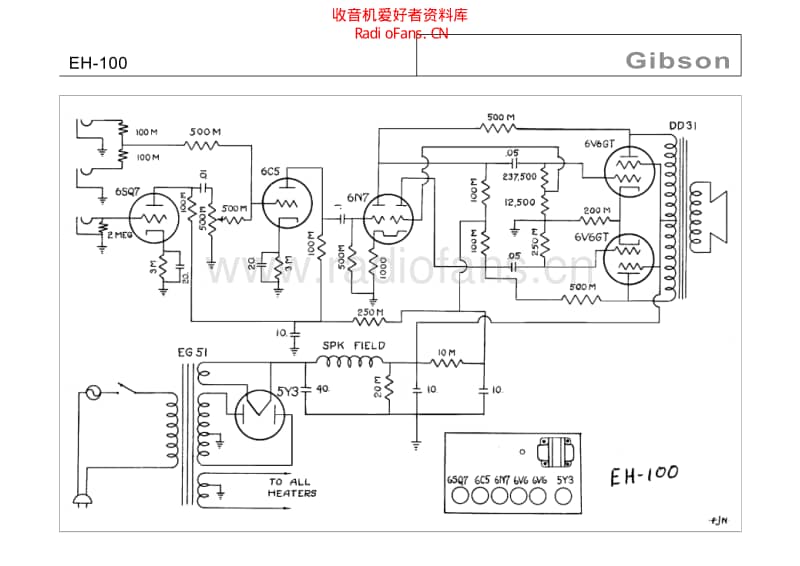 Gibson_eh_100_1 电路图 维修原理图.pdf_第1页