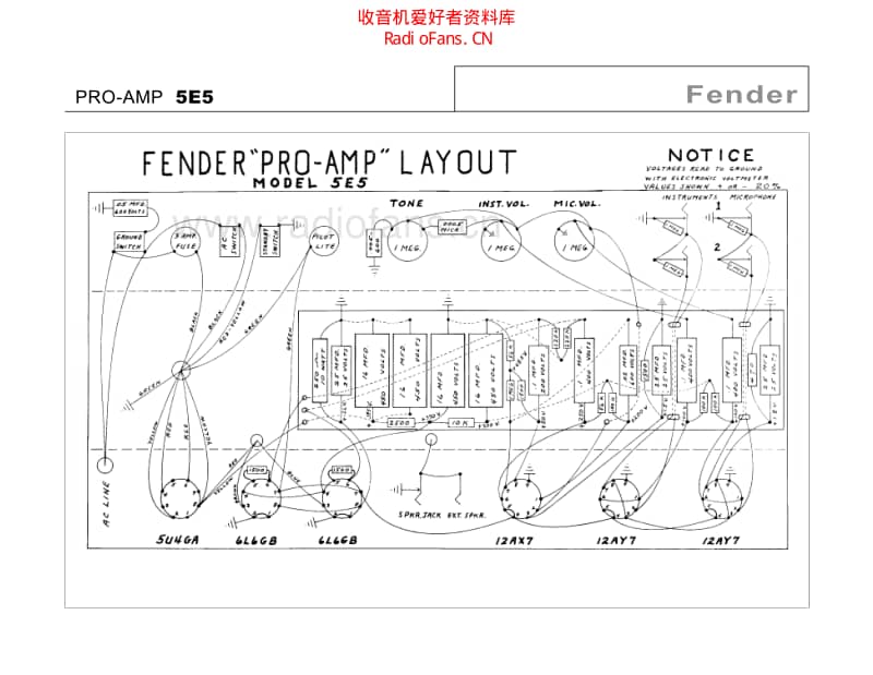 Fender_pro_5e5 电路图 维修原理图.pdf_第1页