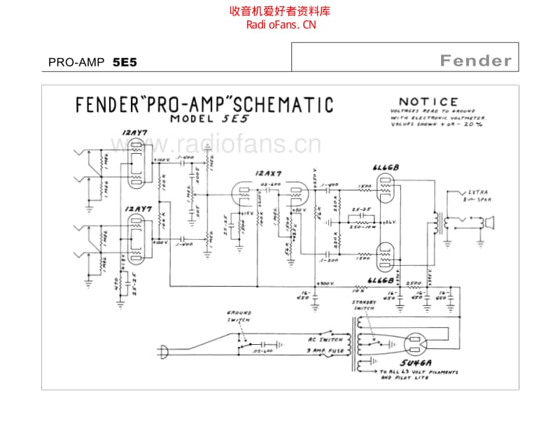 Fender_pro_5e5 电路图 维修原理图.pdf_第2页