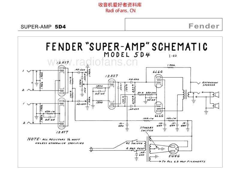 Fender_super_5d4 电路图 维修原理图.pdf_第2页