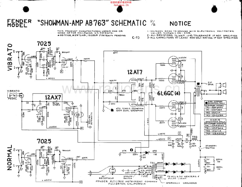 Fender_showman_ab763_schem 电路图 维修原理图.pdf_第1页