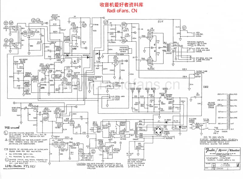 Fender_concert_ii_83 电路图 维修原理图.pdf_第1页