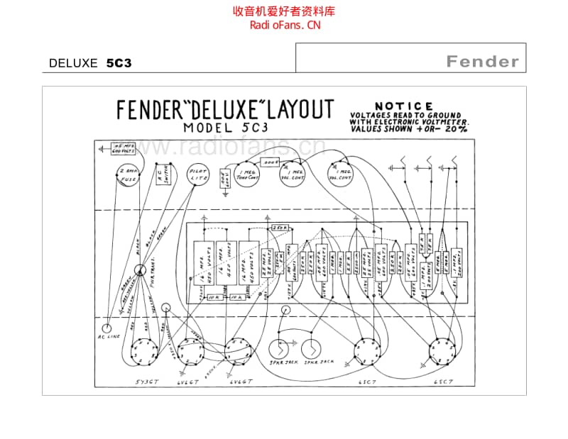 Fender_deluxe_5c3 电路图 维修原理图.pdf_第1页