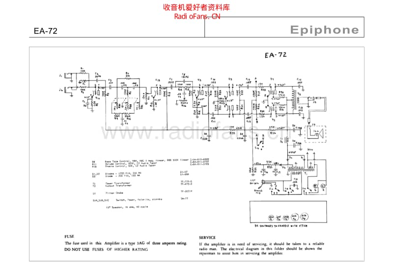 Epiphone_ea_72 电路图 维修原理图.pdf_第1页