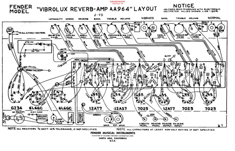 Fender_vibroluxreverb_aa964_schem 电路图 维修原理图.pdf_第2页