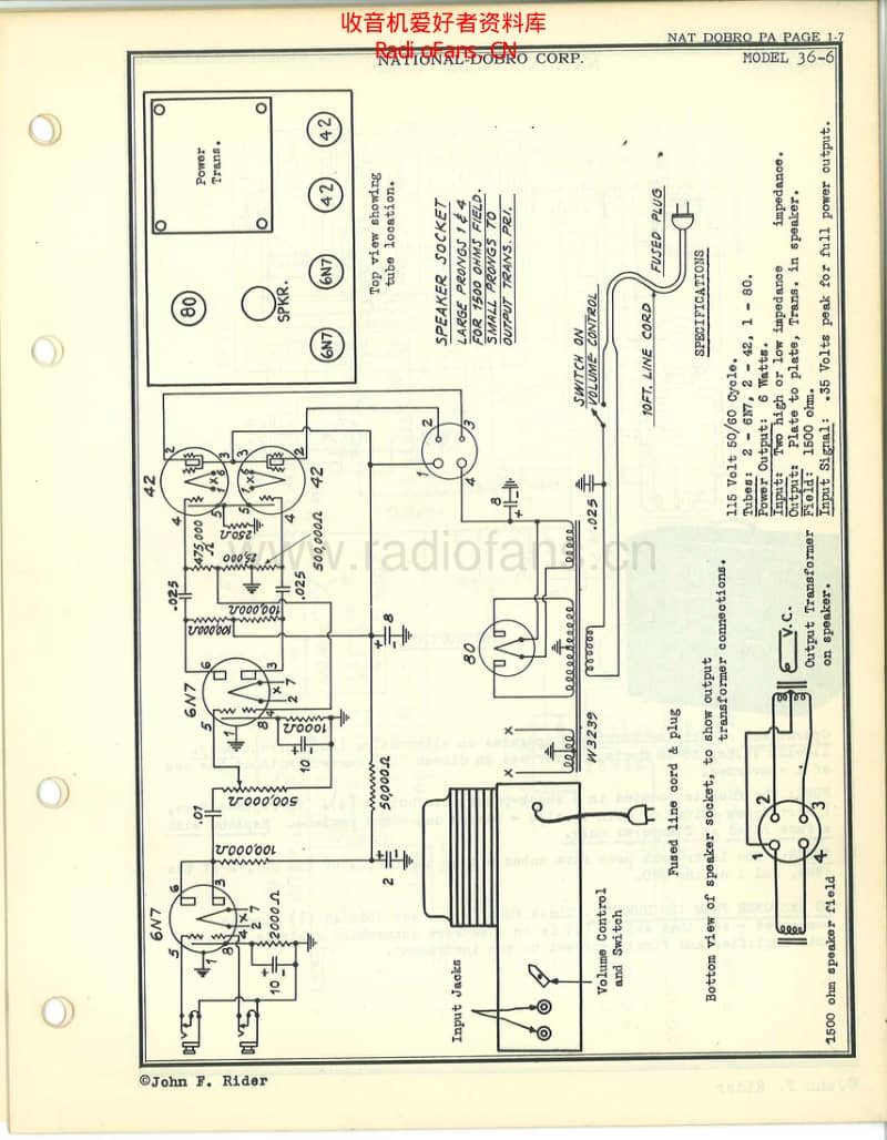 Valco_national_dobro_36_6 电路图 维修原理图.pdf_第1页