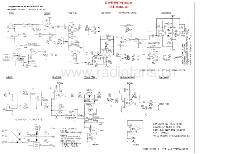 Polytone_brute_series_preamp_schematic 电路图 维修原理图.pdf_第1页