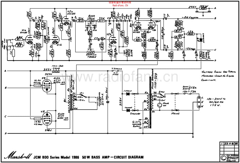 Marshall_jcm800_bass_50w_1986 电路图 维修原理图.pdf_第1页