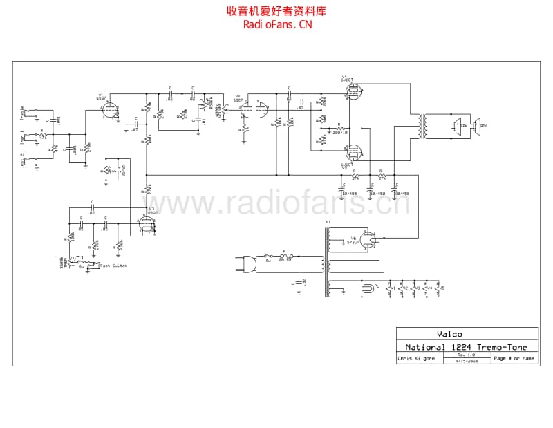 Valco_National_1224_TremoTone 电路图 维修原理图.pdf_第1页