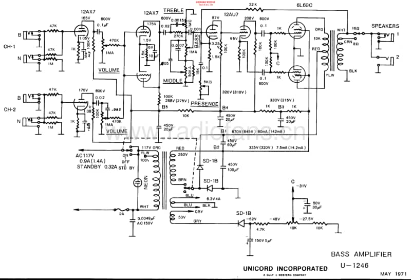 Univox1246 电路图 维修原理图.pdf_第1页