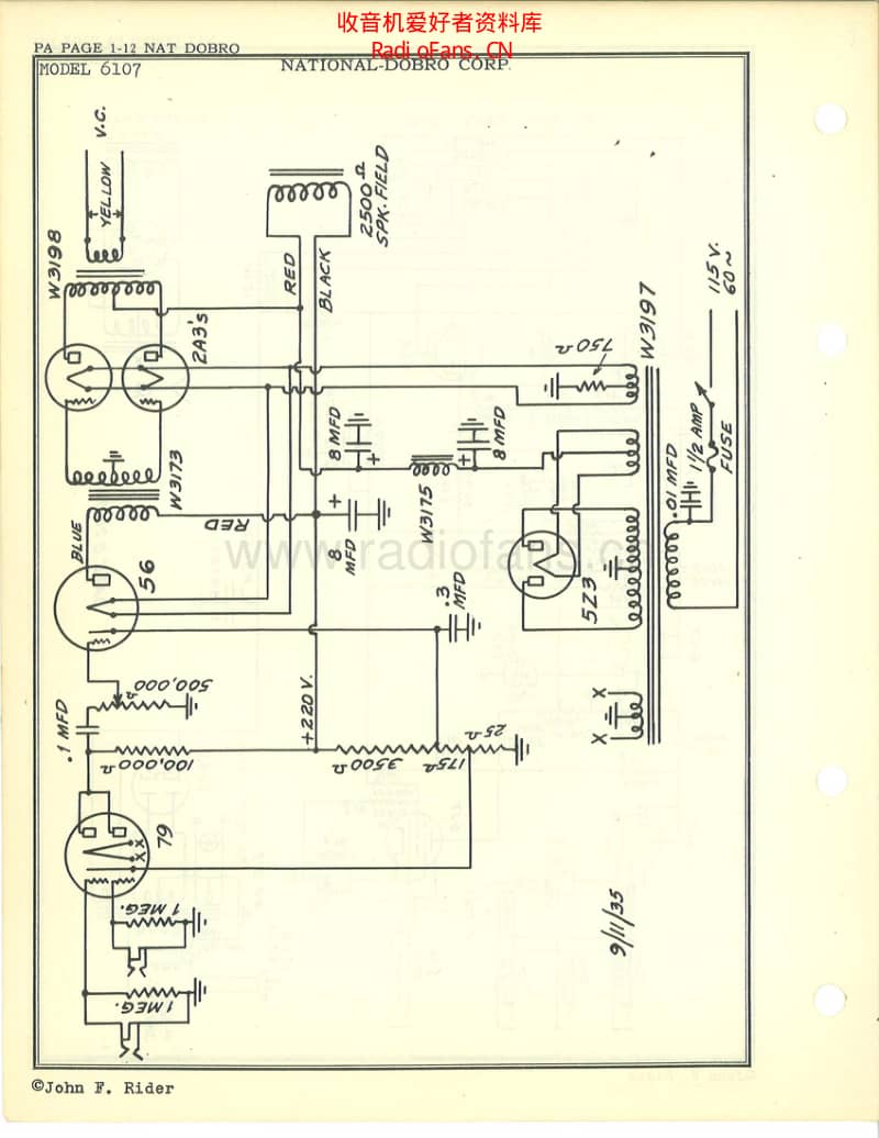 Valco_national_dobro_6107 电路图 维修原理图.pdf_第1页