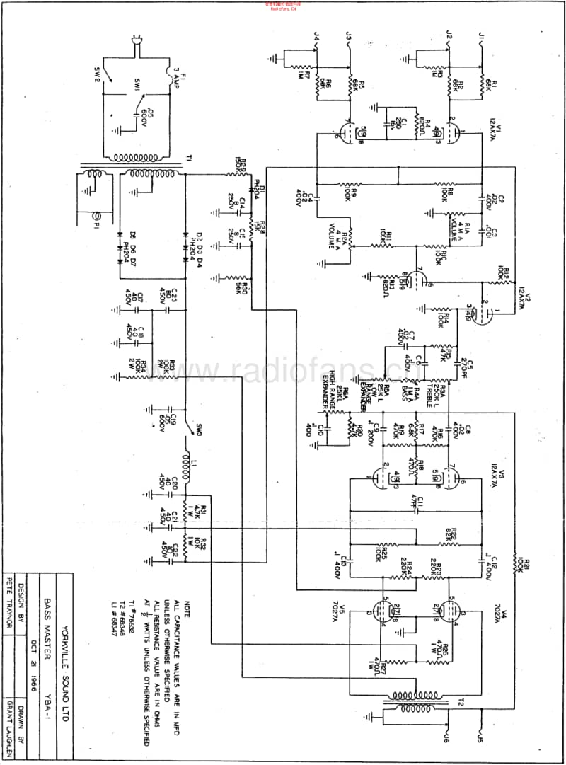 Traynor_bassmaster_yba1 电路图 维修原理图.pdf_第1页