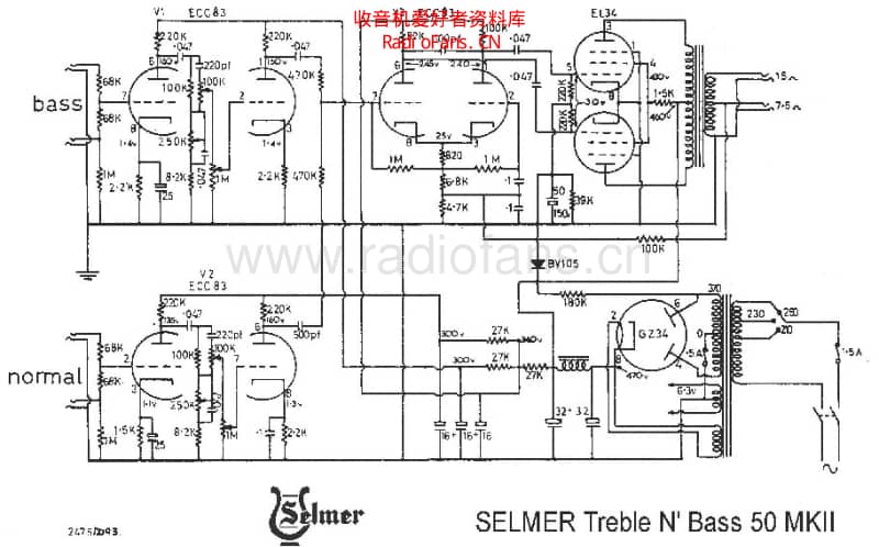 Selmer_treblenbass_mkii_50w 电路图 维修原理图.pdf_第1页