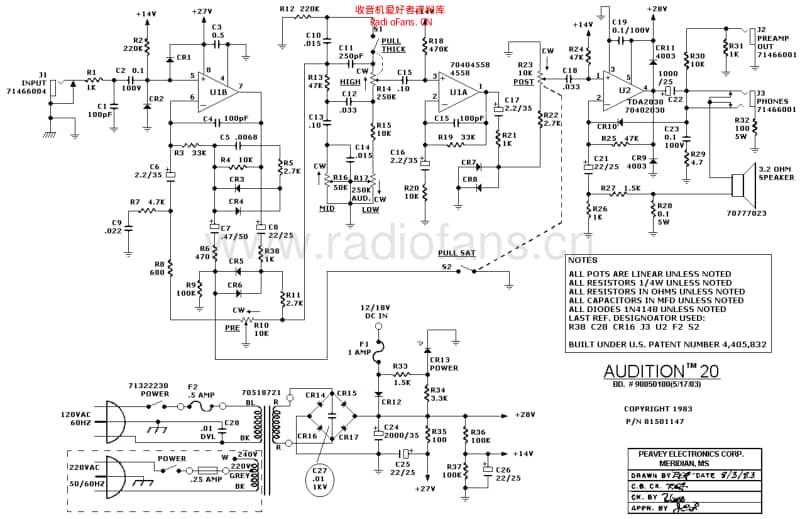 Peavey_audition20 电路图 维修原理图.pdf_第1页