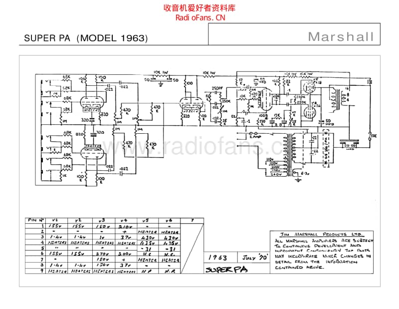 Marshall_super_pa_1963 电路图 维修原理图.pdf_第1页