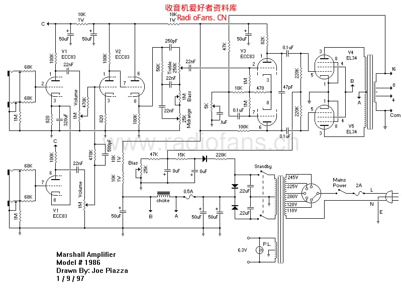 Marshall_jmp_bass_50w_1986 电路图 维修原理图.pdf_第1页