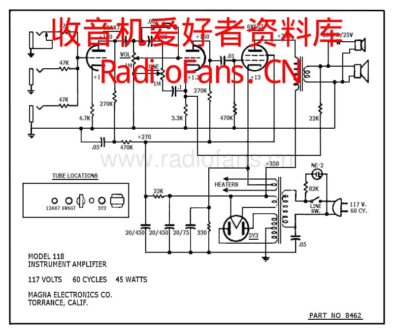 Magnatone_118 电路图 维修原理图.pdf_第1页