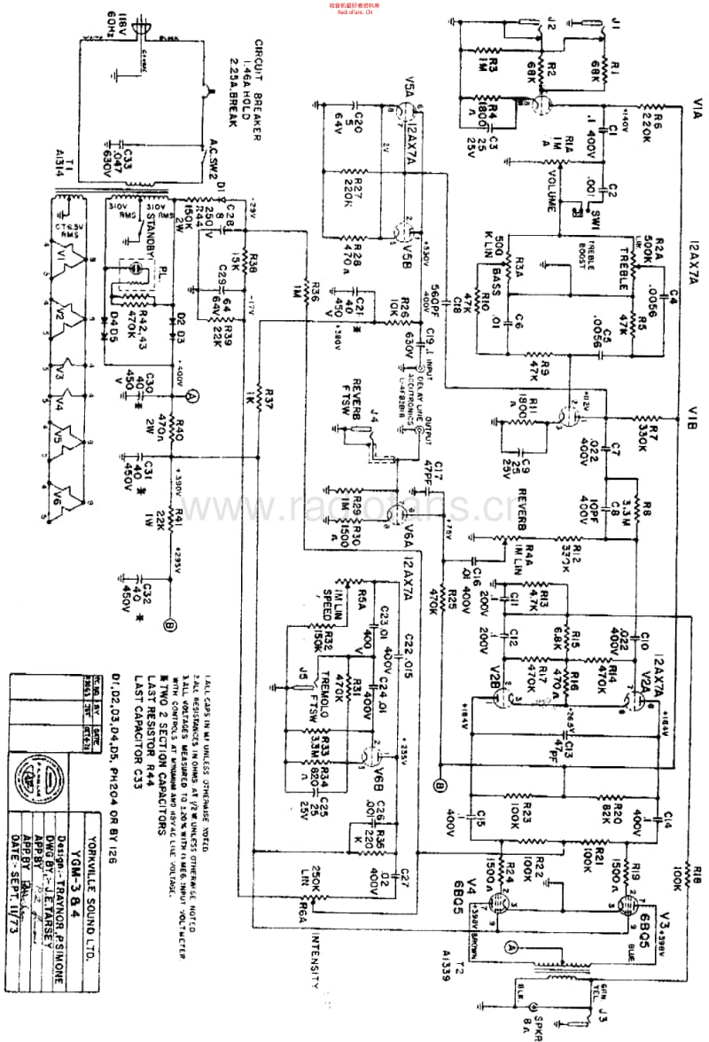 Traynor_guitarmate_ygm3 电路图 维修原理图.pdf_第1页