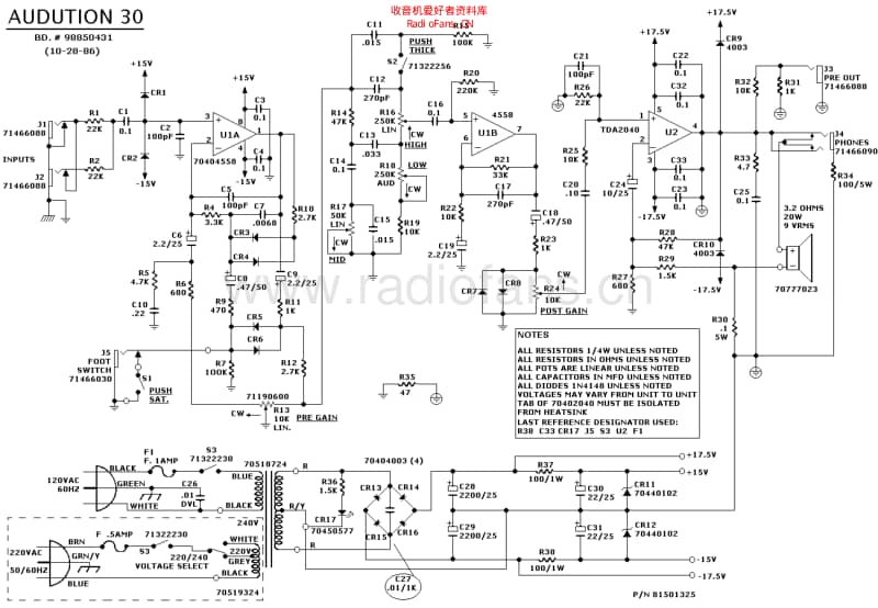 Peavey_audition30 电路图 维修原理图.pdf_第1页