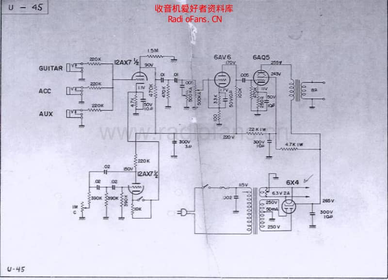 Univox_u45 电路图 维修原理图.pdf_第1页