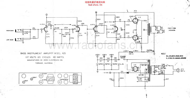 Magnatone_425 电路图 维修原理图.pdf_第1页