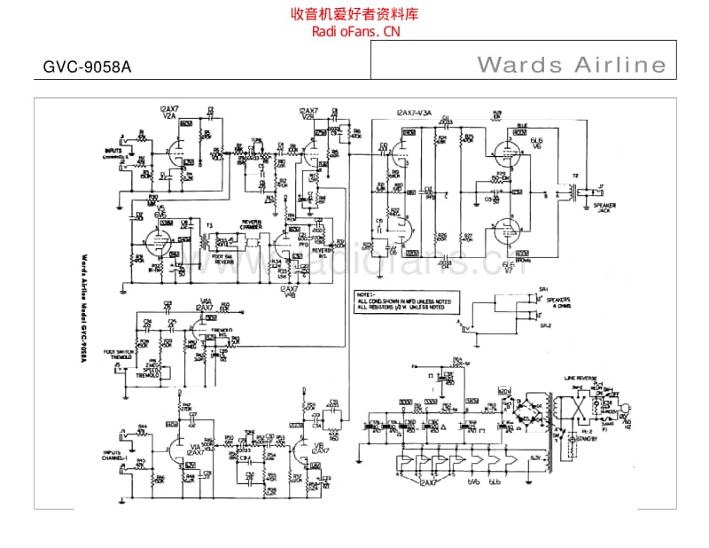 Wards_airline_gvc_9058a 电路图 维修原理图.pdf_第1页